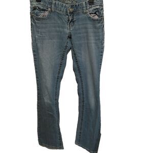 Mauriuces blue denim jeans size 3/4  Bootcut Woman